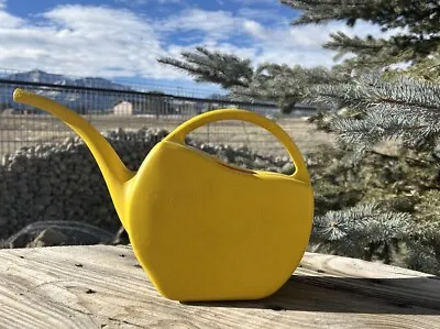 Yellow Gardening Watering Can Butterfly Design Vintage Retro Misco • $12.20