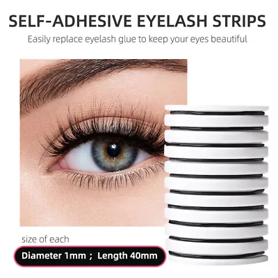 £2.99 • Buy Replacement Strip Tape 10PCS For Self Adhesive False Eyelashes + Crescent Base