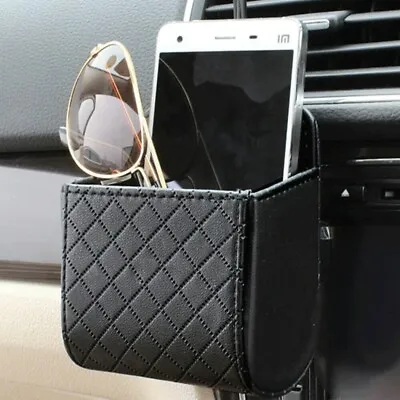 Car Air Vent Organizer Leather Storage Box Phone Holder Accessories Pouch • $7.98