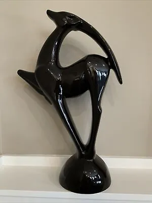 Vintage ROYAL HAEGER Gazelle Antelope Sculpture Black Large Mid Century Modern • $120