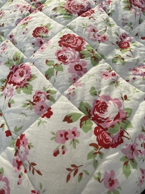 £39.99 • Buy Cath Kidston Rosali IKEA Gingham Floral Quilted Throw Bedspread Double 180 X 280