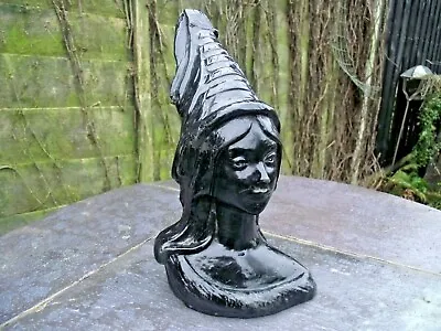 £25 • Buy Vtg Lady Bust Sculpture Wearing Medieval Cone Princess Headdress Signed M Lori 
