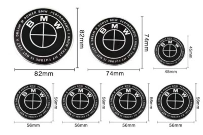 $55.99 • Buy 2023 7pcs Emblem Set For BMW M 50th Anniversary M Hubcaps Emblems Badges Covers 