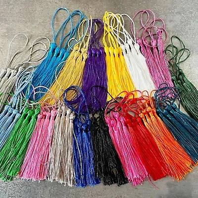 £3.50 • Buy 20 Silky Tassels 13cm For Craft Sewing Costume Decoration (8cm Tassel 5cm Loop)