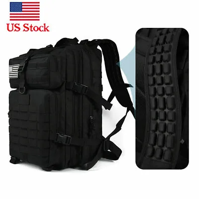 Black Color Backpack Military Hunting Hiking Camping Travel Backpacks US Ship • $32.39