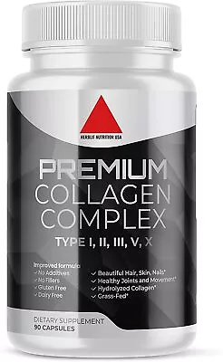 Multi Collagen Peptides Type IIIIIIVX Anti-Aging Collagen Pills • $15.90