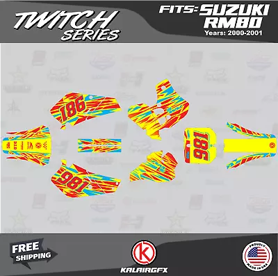 Graphics Decal Kit For Suzuki RM80 (2000-2001) RM80 Twitch Series - Krazy • $54.99