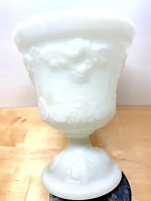 Vintage E O BRODY Milk Glass Footed VASE COMPOTE #M4300 Planter Urn 7”x5.75”x4” • $24.95