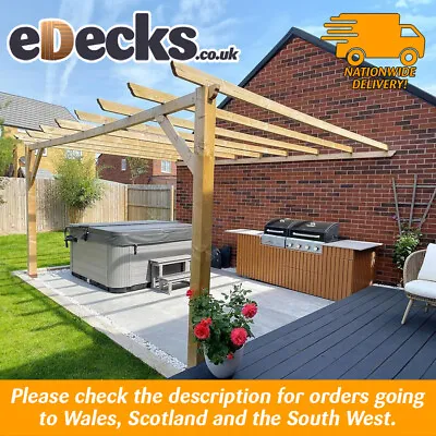 Lean To/Car Port Pergola/Pergoda Attach To House Cheap Bespoke Sizes Available • £464.99