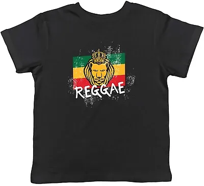 Jamaican Reggae Flag Lion Childrens Kids T-Shirt Boys Girls Gift • £5.99