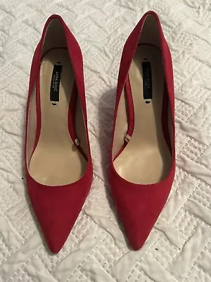 Zara Basic Red Suede Heels Size 7.5 • $28