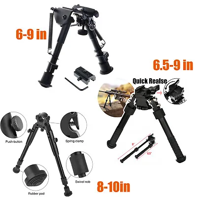 Tactical Hunting Rifle Bipod 6-9in /8-10in Adjustable Spring Scope Barrel Mount • £21.90