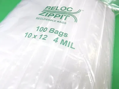 100 Reloc Zippit 10x12 4mil Bags Reclosable Heavy Duty Clear Bag Plastic 10 X12  • $25.45