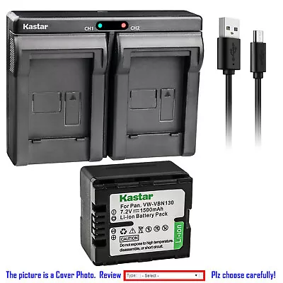 Kastar Battery Dual USB Charger For Panasonic VW-VBN070 VW-VBN130  VW-VBN260 • $10.99