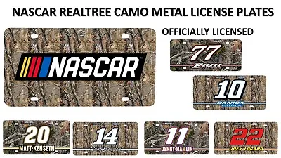NASCAR RealTree Camo Metal License Plates-Choose Your Favorite Driver • $19.99