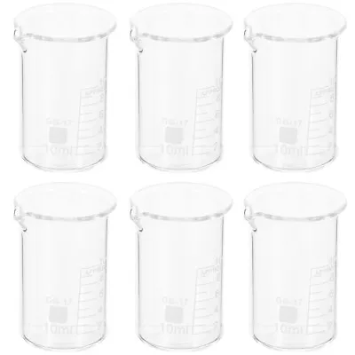 6 Pcs Laboratory Glassware Measuring Cup With Scale Set Liquid • £10.45