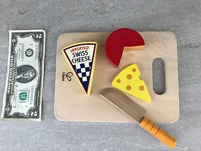 Melissa & Doug Hape Haba ● Cheese Knife Cutting Board ● 5 Pc Fun Snacks Wood Set • $24.50