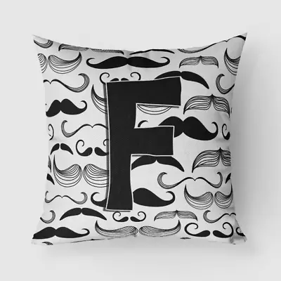 Moustache Initial Fabric Decorative Pillow  Letter F • $46.68