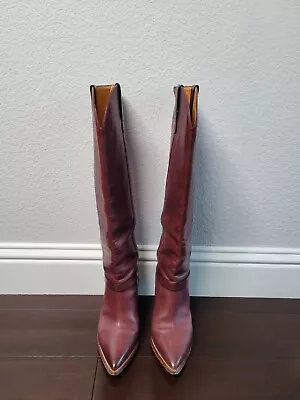 Isabel Marant Burgundy Lenskee Knee-high Boots • $989.99
