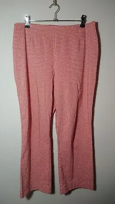 £9.99 • Buy VINTAGE 1950s Style Gingham 3/4 Length Trousers Red White Cotton 12 Rockabilly
