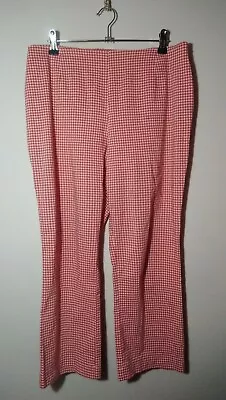 £9.99 • Buy VINTAGE 1950s Style Gingham 3/4 Length Trousers Red White Cotton 12 Rockabilly