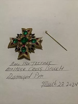 Rare 1960 Maltese Cross By Trifari W/ Damaged Pin . • $55