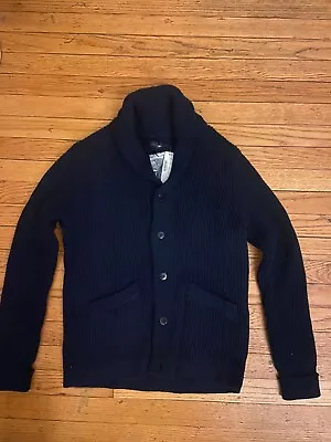J-Crew Navy Men's Shawl Collar Cardigan Small NEW WITH TAGS • $99.99
