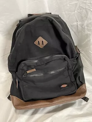 Classic Dickies Black Signature Water Resistant Backpack Faux Leather Bottom • $18
