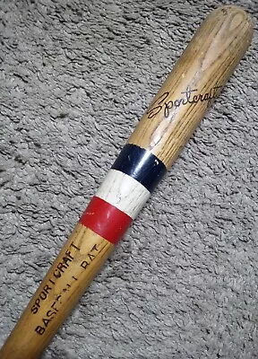 Vintage RARE OLD SPORTCRAFT Wood Baseball Bat Deep Inscription Made In Japan • $50