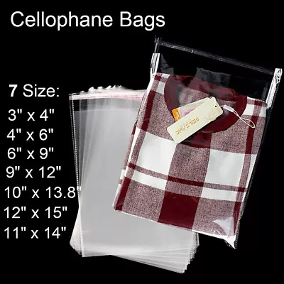 Clear Self Adhesive Peel & Seal Cellophane Plastic OPP Transparent Packing Bags • $63.29