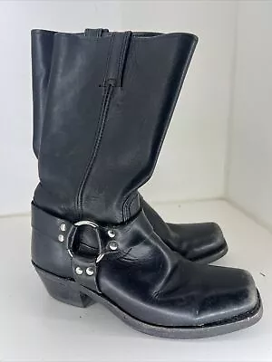 FRYE Harness Leather Boots Motorcycle Biker Distressed Mens 8.5 MSRP 498 • $119.99