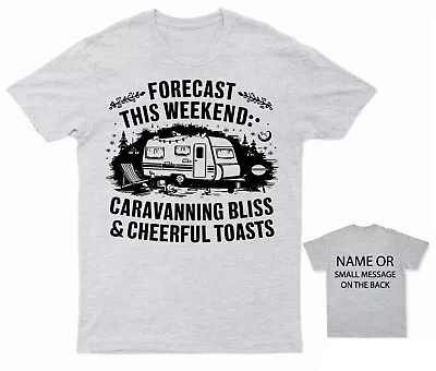 Caravanning Bliss Cheerful Toasts T-Shirt – The Happy Camper's Choice • £13.95