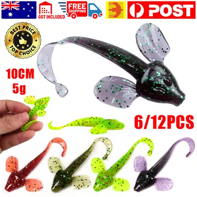 $9.45 • Buy 6-12x Soft Plastic Fishing Lure Tackle Paddle TAIL FLATHEAD Bream Bass Cod Lure