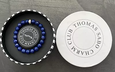 Thomas Sabo Club 925 Blue Lapis Lazuli Bead Charm Bracelet Carrier 18cm • £24.99