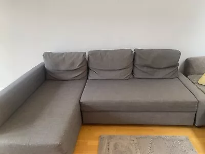  L Shaped Grey Universal Corner Sofa Bed With Storage  • £180