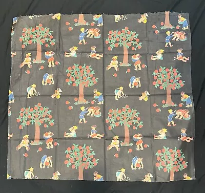 Vintage 1950 French Children Fabric #1 • $38