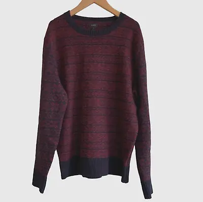 J Crew Mens Nordic Fair Isle Pullover Sweater Size M 100% Lambs Wool Blue Red • $35.89