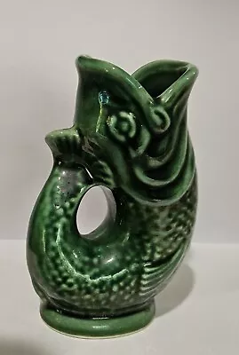 Vintage Dartmouth Devon England Green Open Mouth Pitcher Vase Mint Condition • $14.50