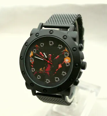 Marvel Comics DeadPool Bullet Accutime Watch Large Men's New NOS Box Metal Strap • $50.94