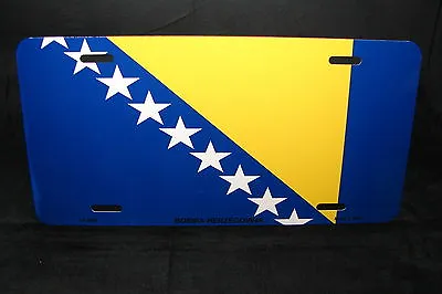 Bosnia Herzegovina Flag Metal Car License Plate. Bosnian Flag Car License Plate • $12.99