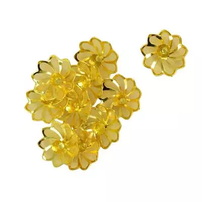 10Pcs Gold Alloy 3D Lotus Blank Mesh DIY Jewelry Findings Beads Spacer Beading • $5.34