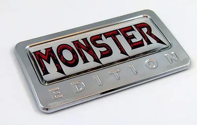 MONSTER  Edition Chrome Emblem With Domed Decal Car Auto Bike Badge Motorcycle • $11.99