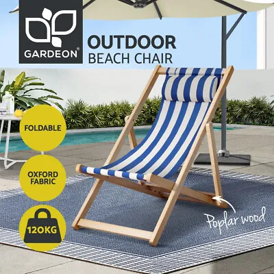$70.96 • Buy Gardeon Outdoor Furniture Sun Lounge Chairs Deck Chair Folding Wooden Patio