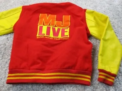 Michael Jackson Varsity Jacket Men Medium Red Yellow Tribue Concert Vintage 90s • $62.99
