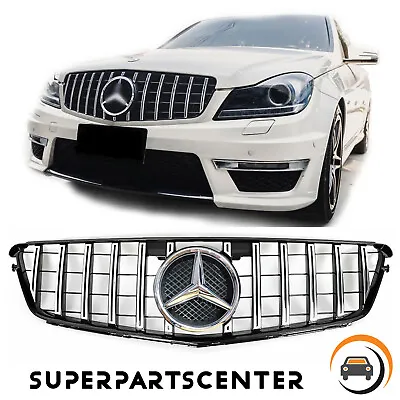Chrome Front Grille Grill W/LED Star For Mercedes Benz W204 C250 C300 C350 08-13 • $94.99