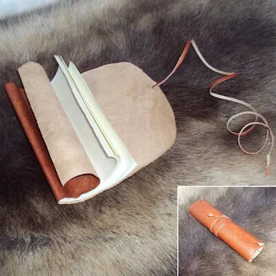 Brown Or Green Crushed Leather Medieval Journal Diary For LARP Re-enactment Home • £12.99