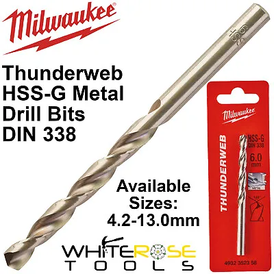£4.25 • Buy Milwaukee Thunderweb Metal Steel Drill Bits HSS-G Ground 4.2-13mm Split Point