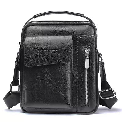 Retro Men's Leather Crossbody Bags Handbags Tote Casual Shoulder Briefcase Fast • $12.03