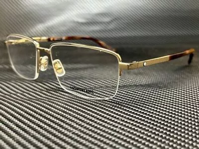 MB0020O Mont Blanc 006 Gold Demo Lens Men's Eyeglasses 58 Mm • $128.09