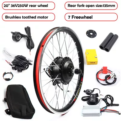 36V 250W 20  E-Bike Rear Wheel Motor Hub Conversion Kit Electric Bicycle Cycling • $191.90